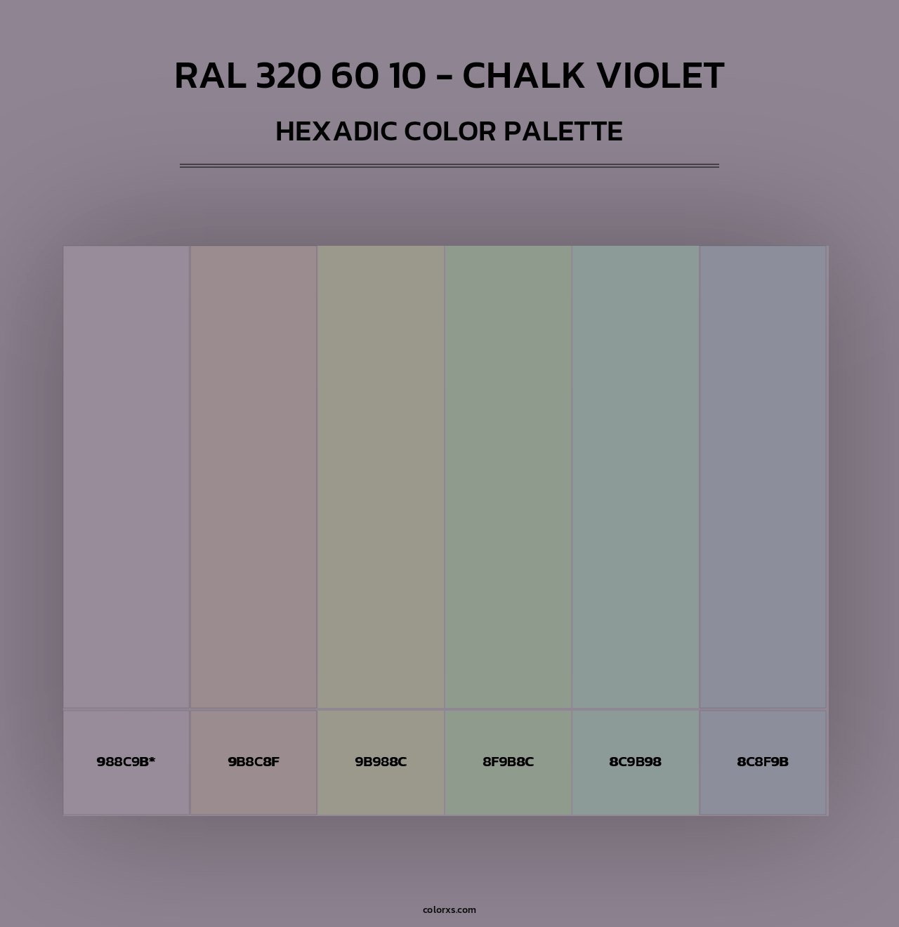 RAL 320 60 10 - Chalk Violet - Hexadic Color Palette