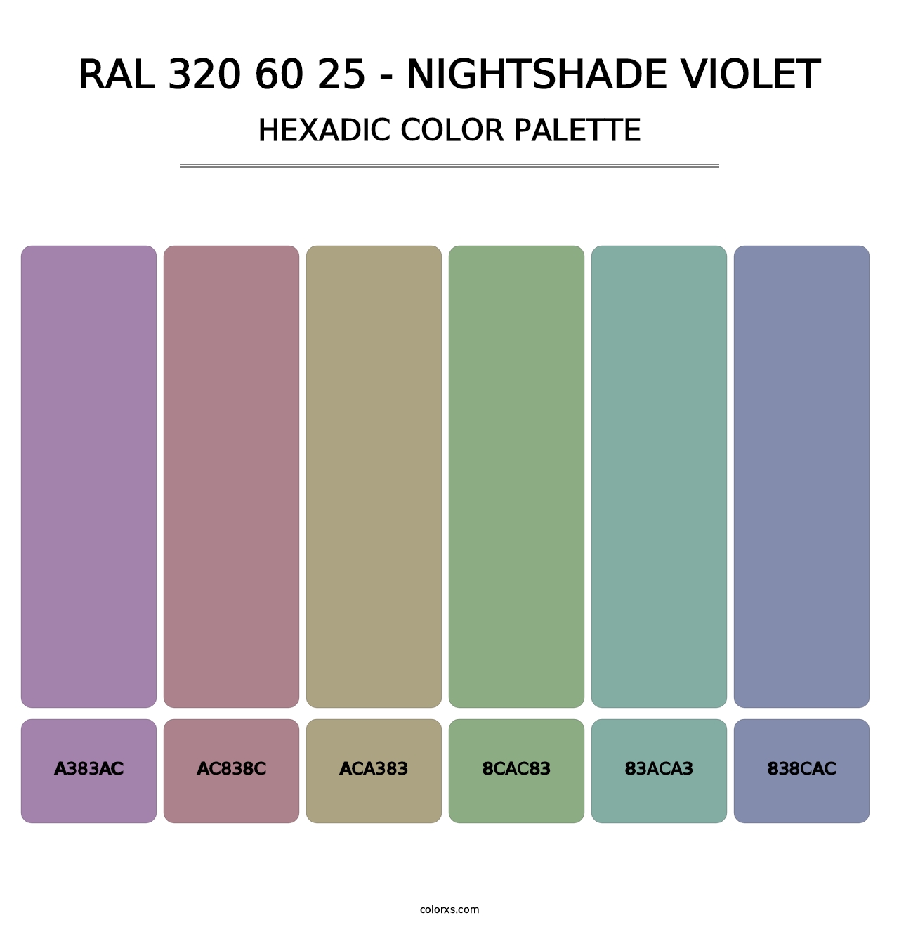 RAL 320 60 25 - Nightshade Violet - Hexadic Color Palette