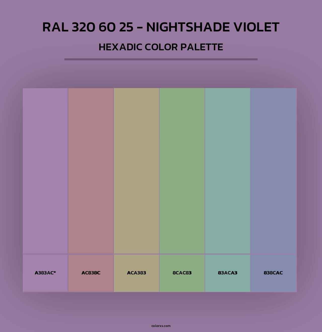 RAL 320 60 25 - Nightshade Violet - Hexadic Color Palette