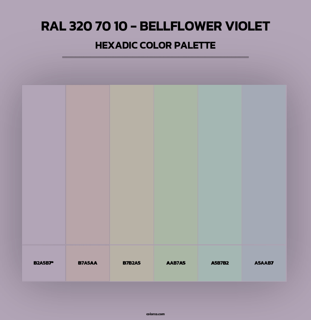 RAL 320 70 10 - Bellflower Violet - Hexadic Color Palette