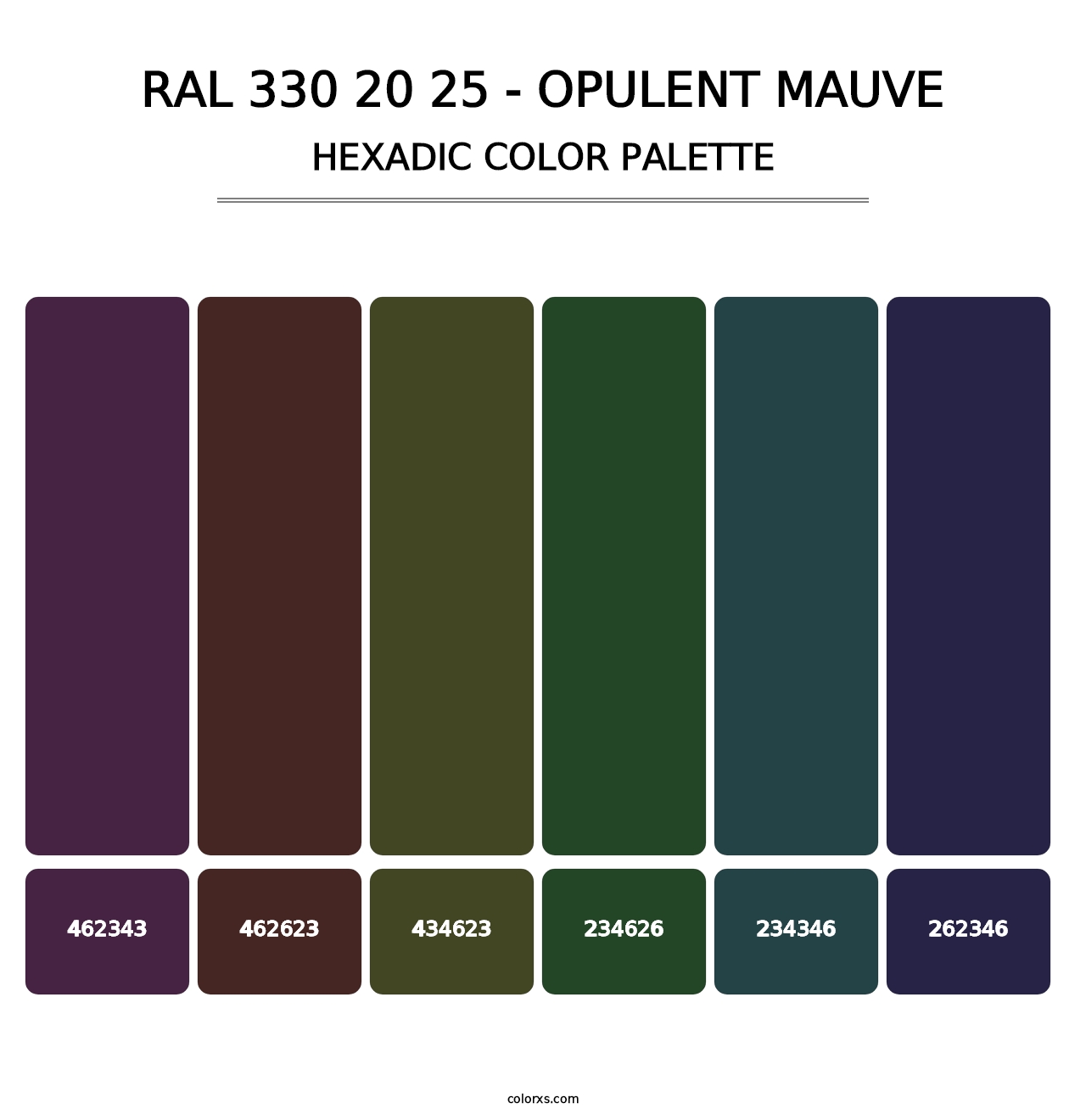 RAL 330 20 25 - Opulent Mauve - Hexadic Color Palette