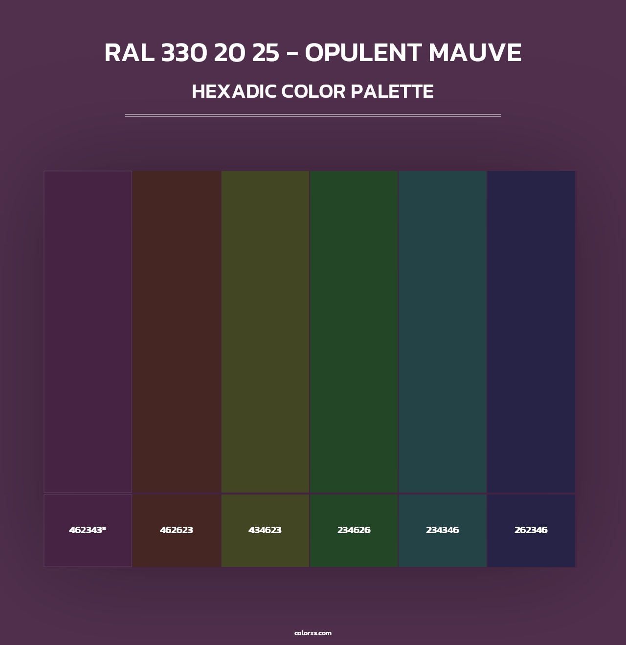 RAL 330 20 25 - Opulent Mauve - Hexadic Color Palette