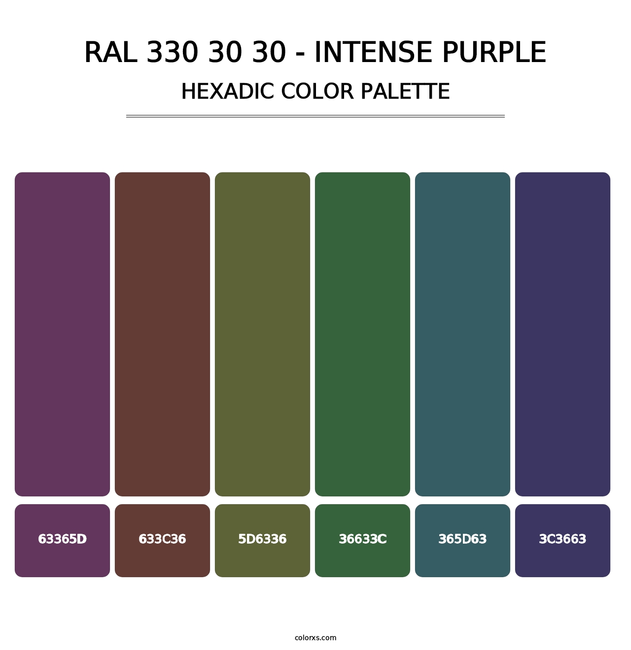 RAL 330 30 30 - Intense Purple - Hexadic Color Palette