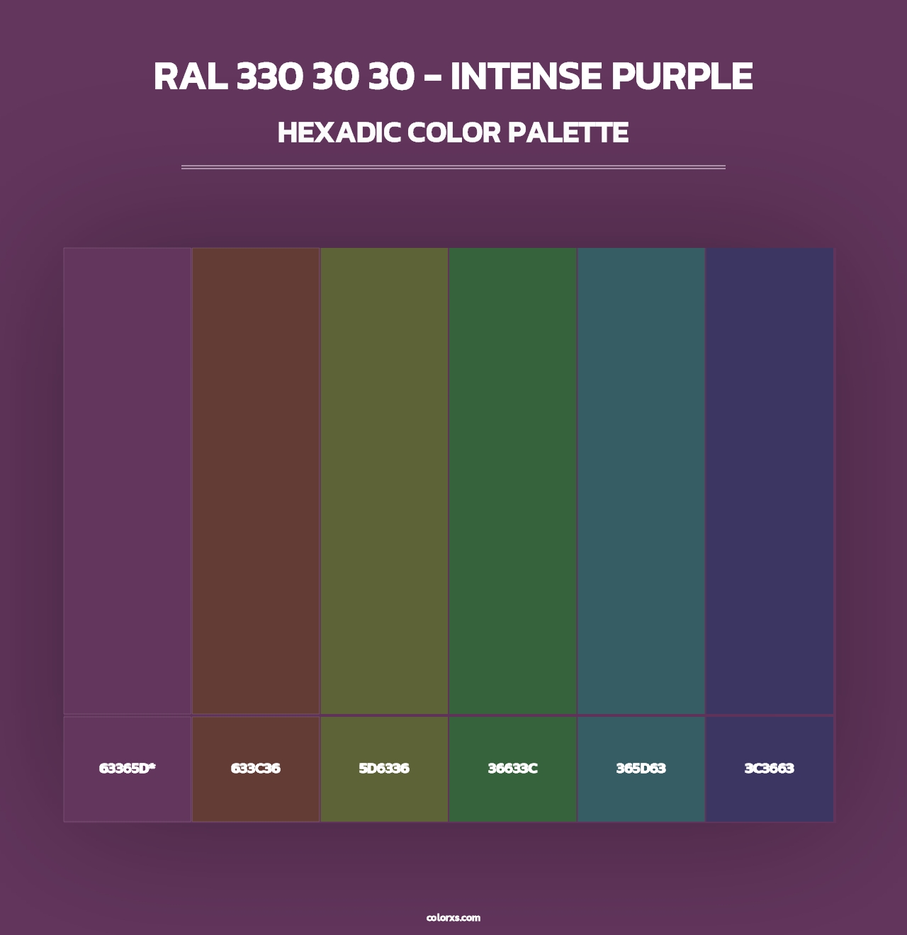 RAL 330 30 30 - Intense Purple - Hexadic Color Palette