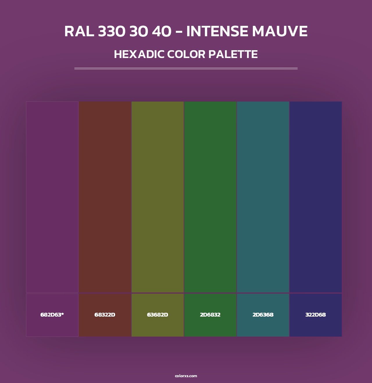 RAL 330 30 40 - Intense Mauve - Hexadic Color Palette