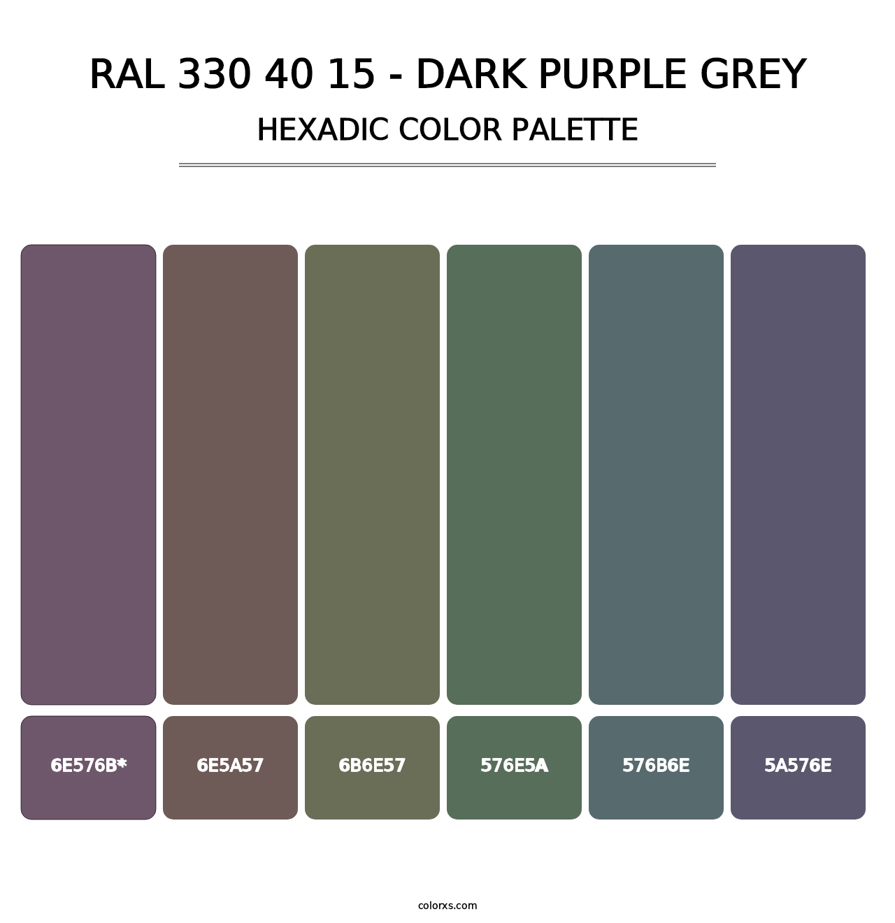 RAL 330 40 15 - Dark Purple Grey - Hexadic Color Palette