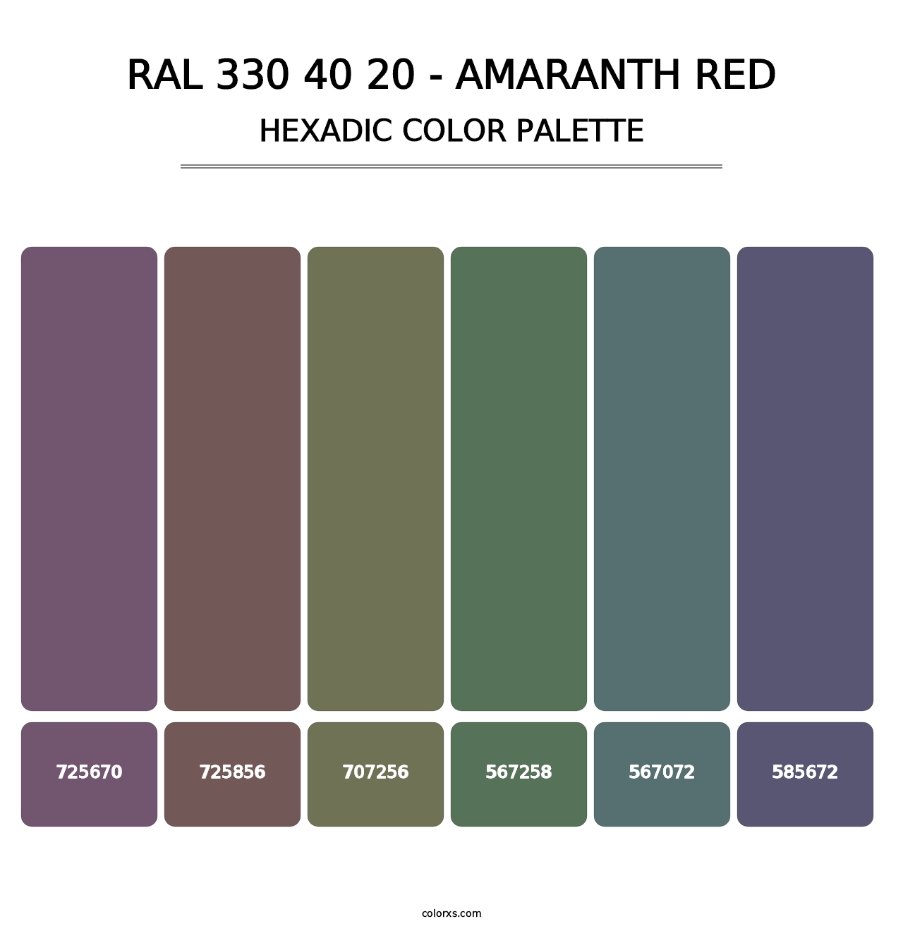 RAL 330 40 20 - Amaranth Red - Hexadic Color Palette