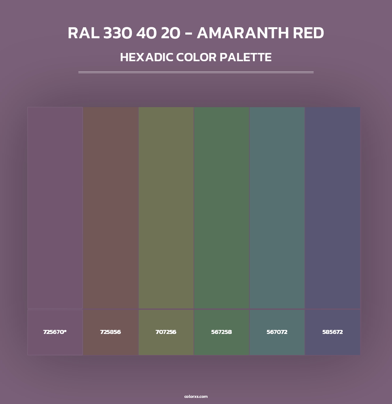 RAL 330 40 20 - Amaranth Red - Hexadic Color Palette