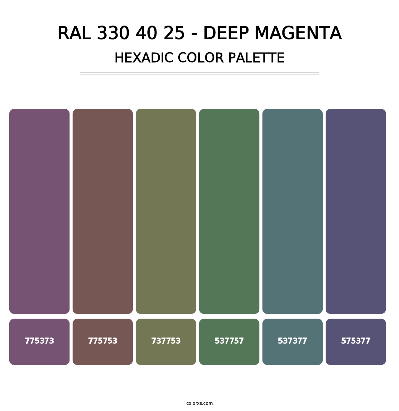 RAL 330 40 25 - Deep Magenta - Hexadic Color Palette
