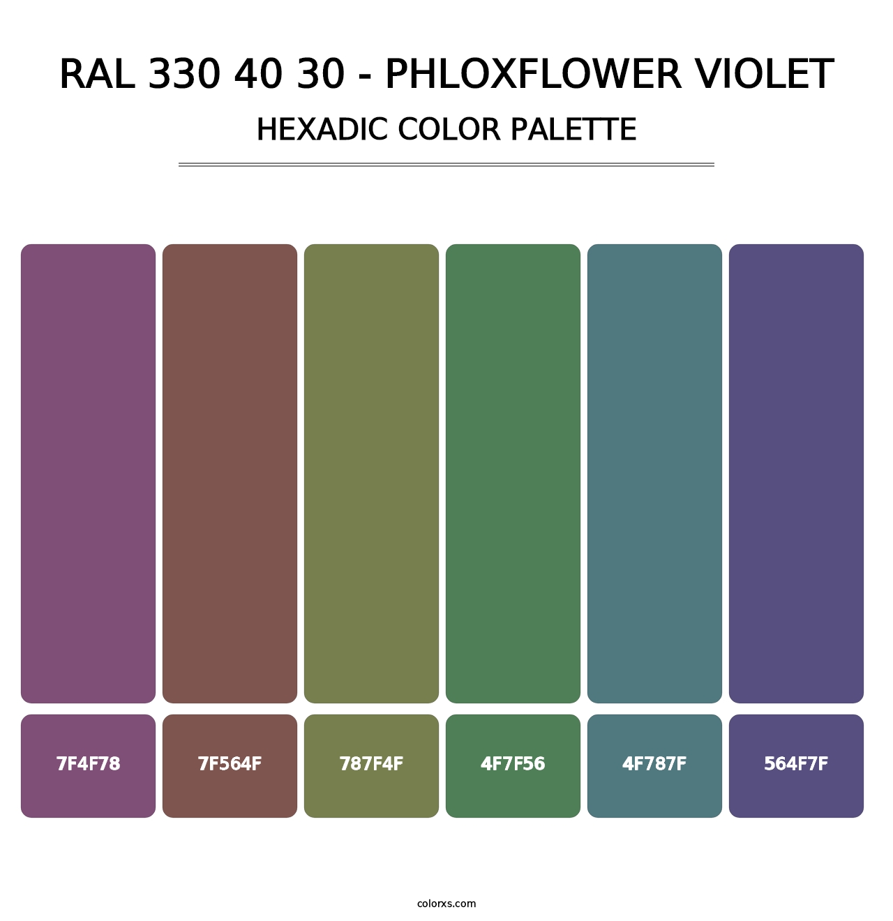 RAL 330 40 30 - Phloxflower Violet - Hexadic Color Palette