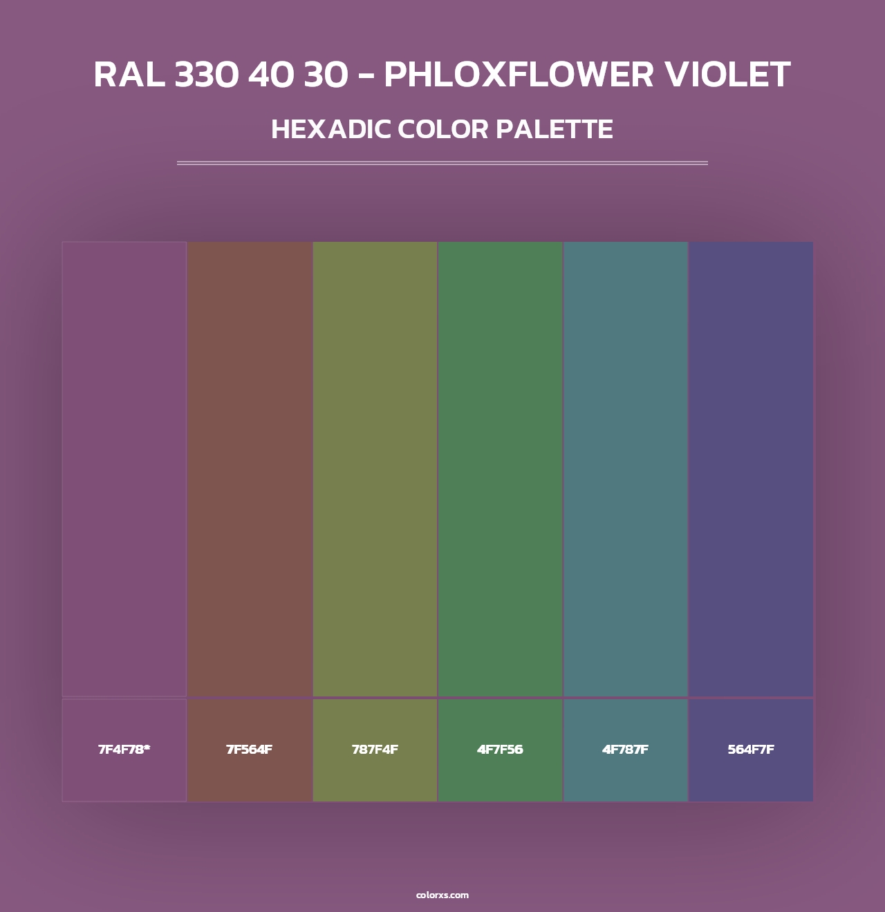 RAL 330 40 30 - Phloxflower Violet - Hexadic Color Palette