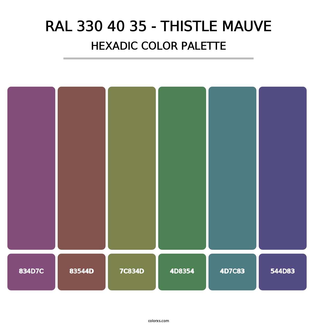 RAL 330 40 35 - Thistle Mauve - Hexadic Color Palette
