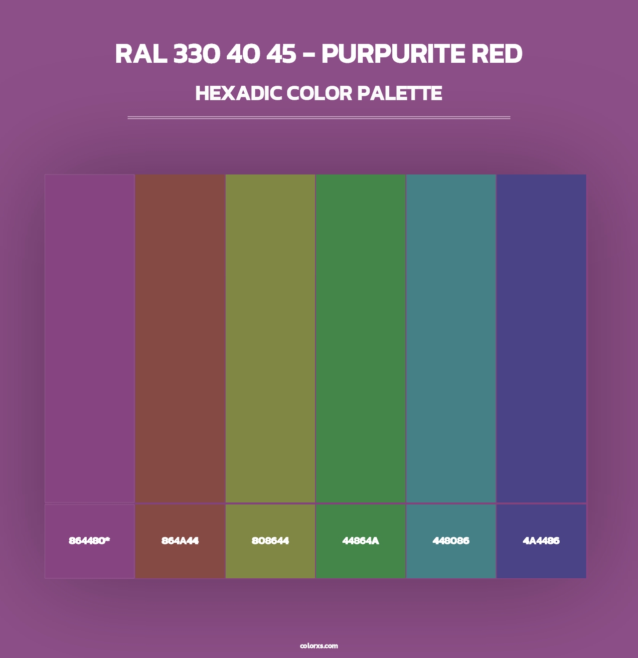 RAL 330 40 45 - Purpurite Red - Hexadic Color Palette