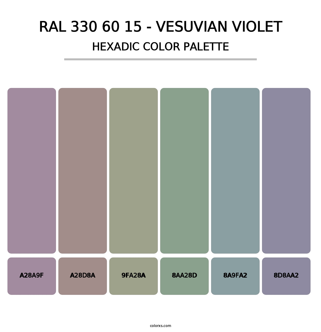 RAL 330 60 15 - Vesuvian Violet - Hexadic Color Palette
