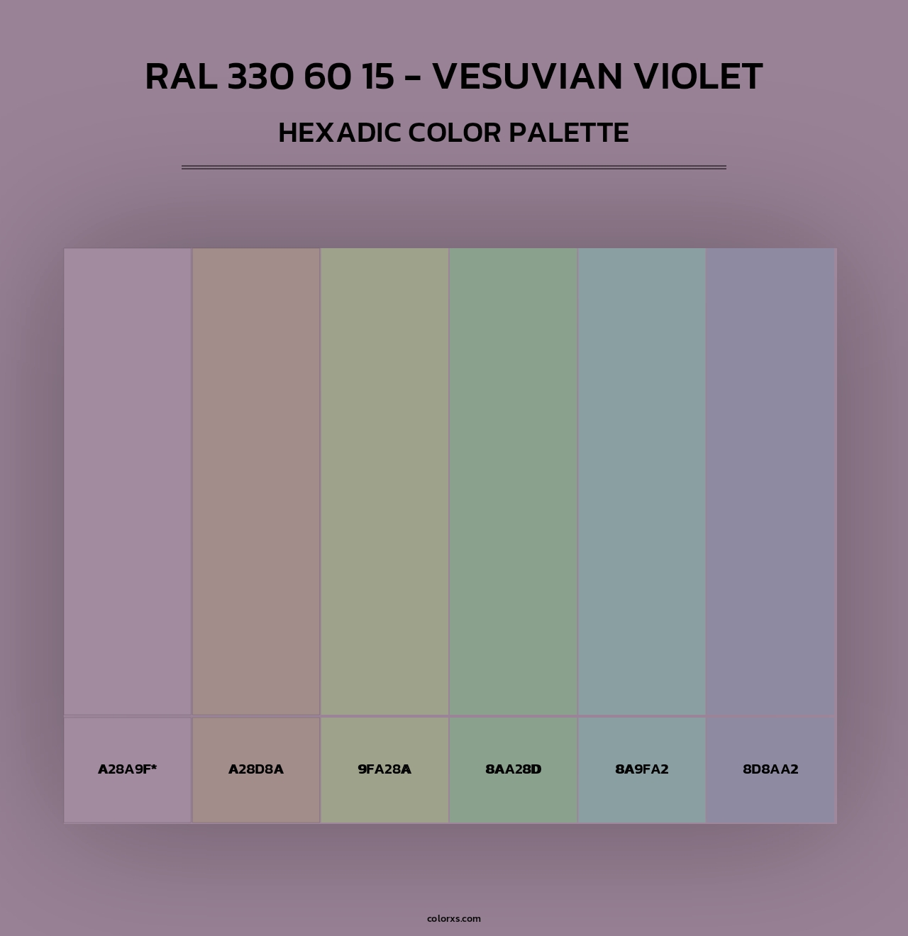 RAL 330 60 15 - Vesuvian Violet - Hexadic Color Palette