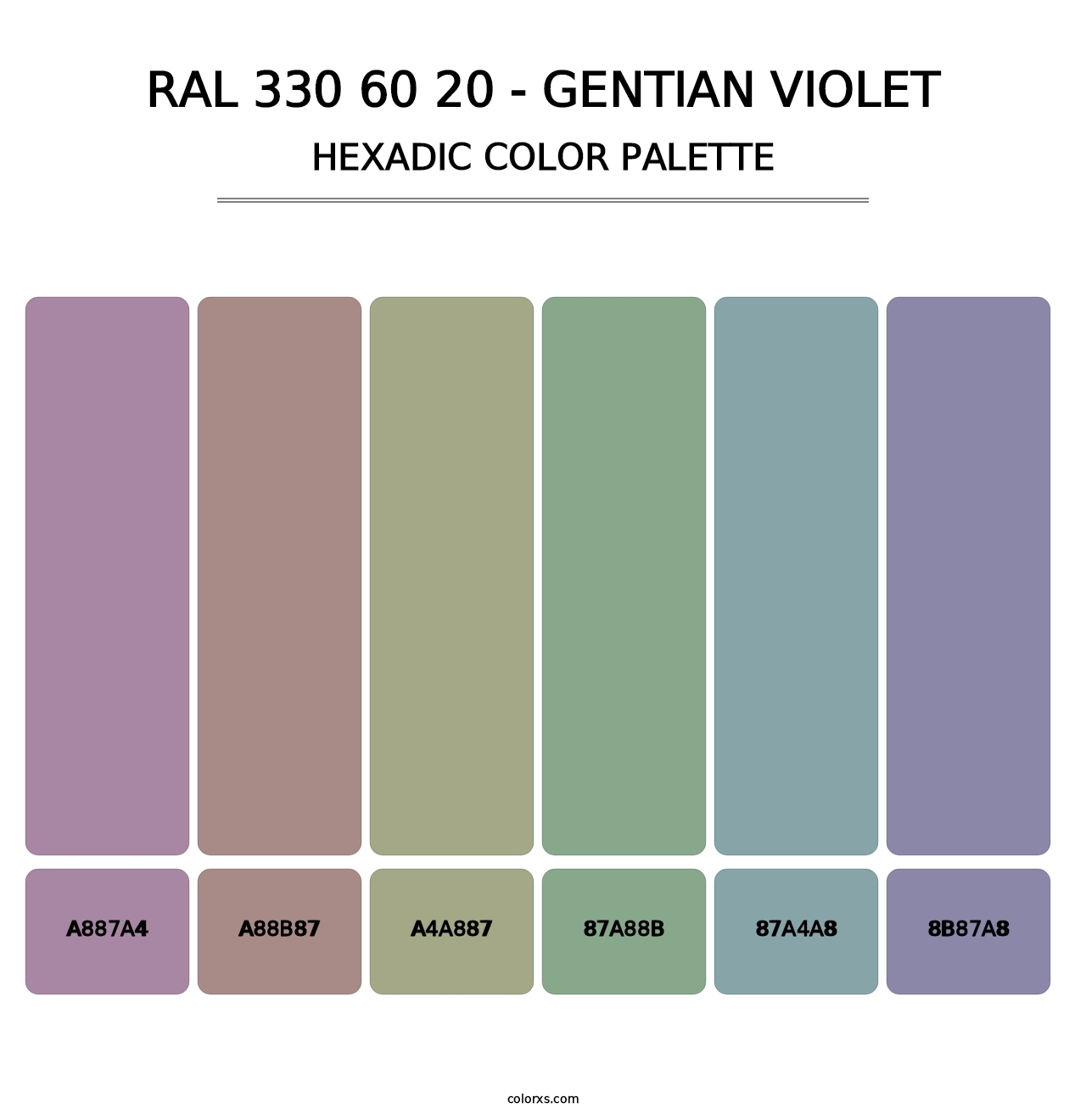 RAL 330 60 20 - Gentian Violet - Hexadic Color Palette