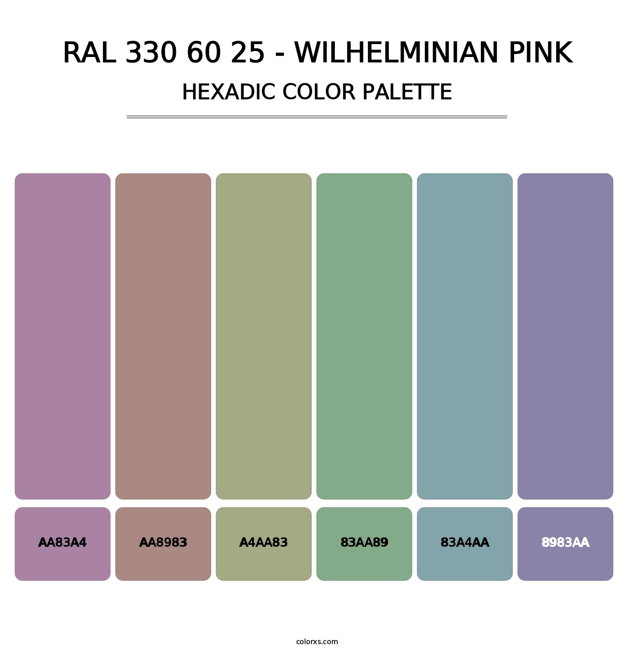 RAL 330 60 25 - Wilhelminian Pink - Hexadic Color Palette