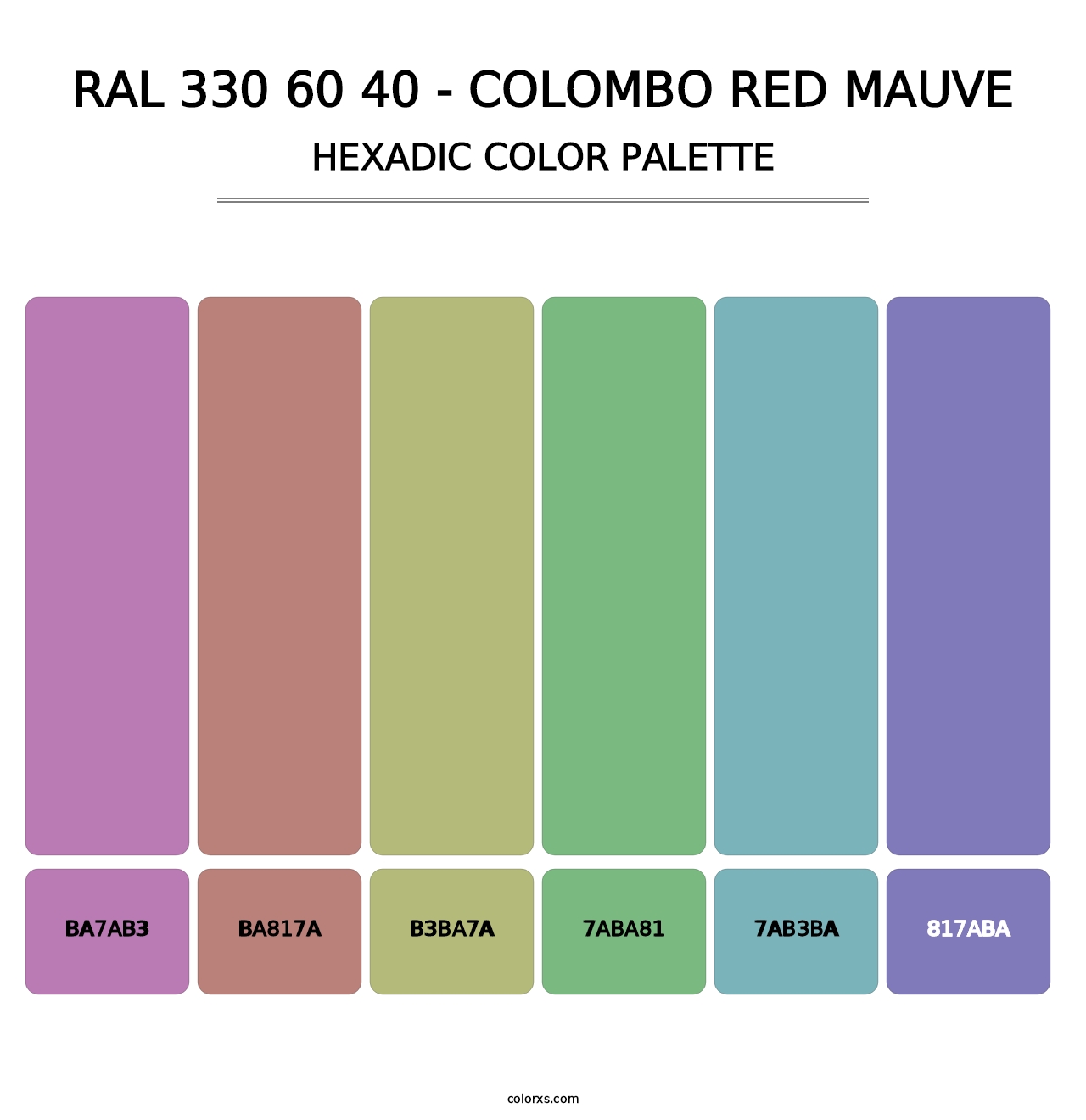 RAL 330 60 40 - Colombo Red Mauve - Hexadic Color Palette