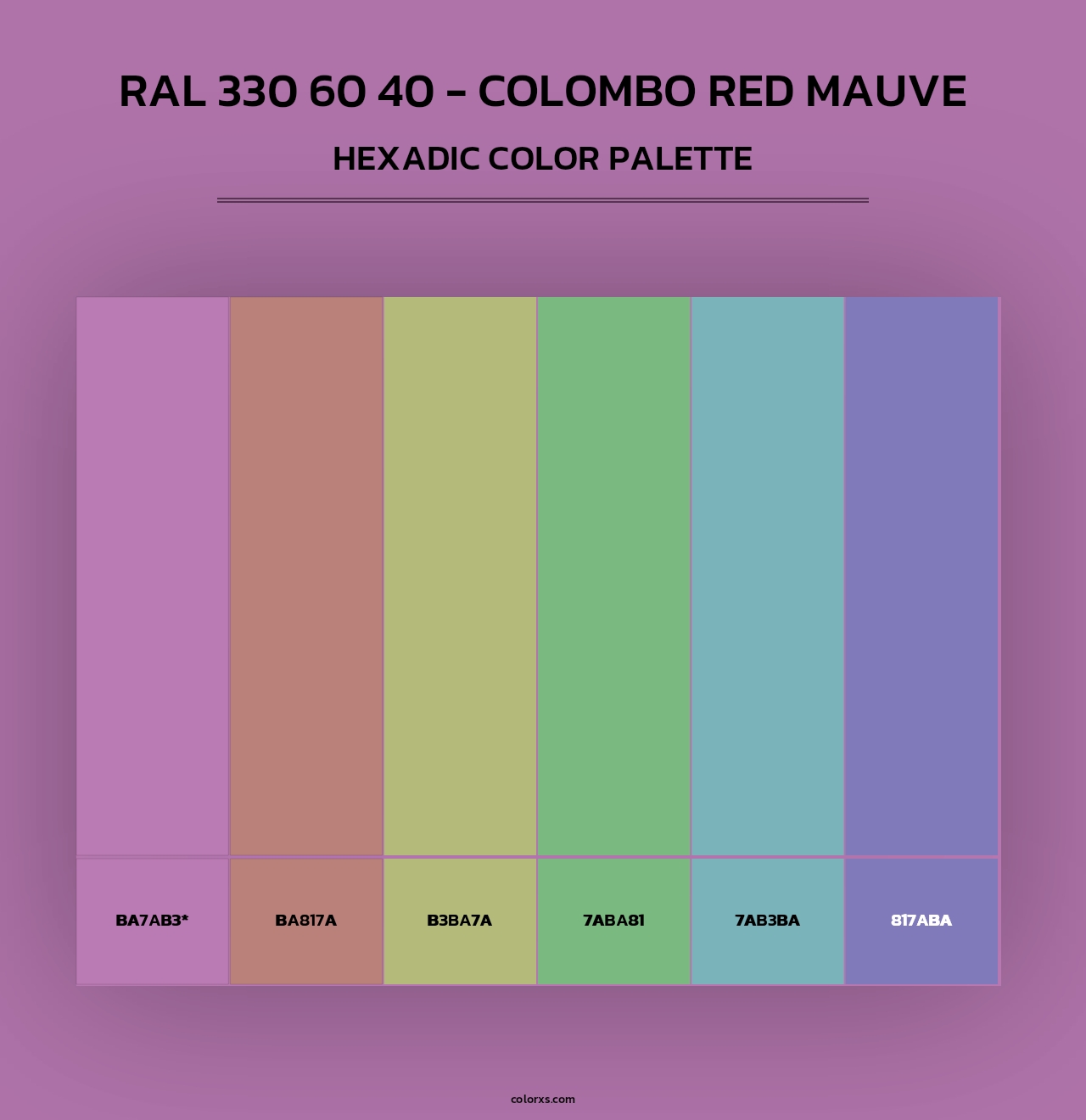 RAL 330 60 40 - Colombo Red Mauve - Hexadic Color Palette