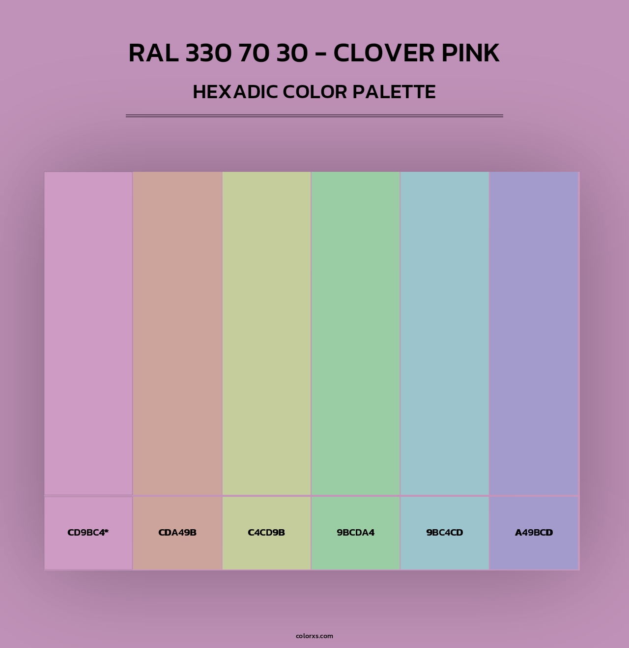RAL 330 70 30 - Clover Pink - Hexadic Color Palette