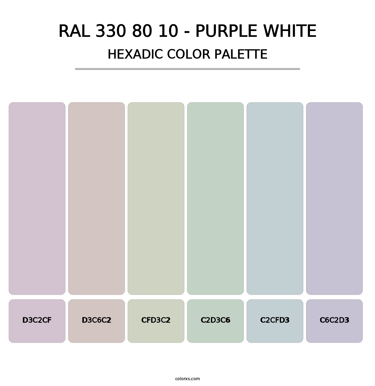 RAL 330 80 10 - Purple White - Hexadic Color Palette