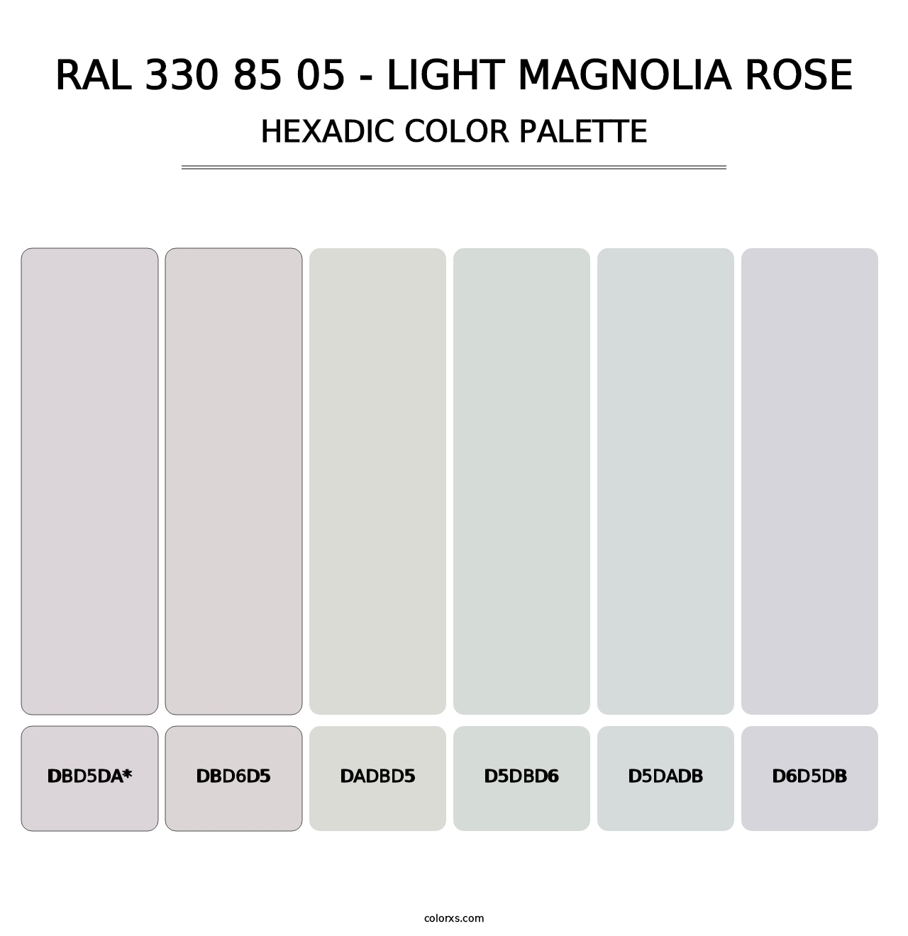 RAL 330 85 05 - Light Magnolia Rose - Hexadic Color Palette