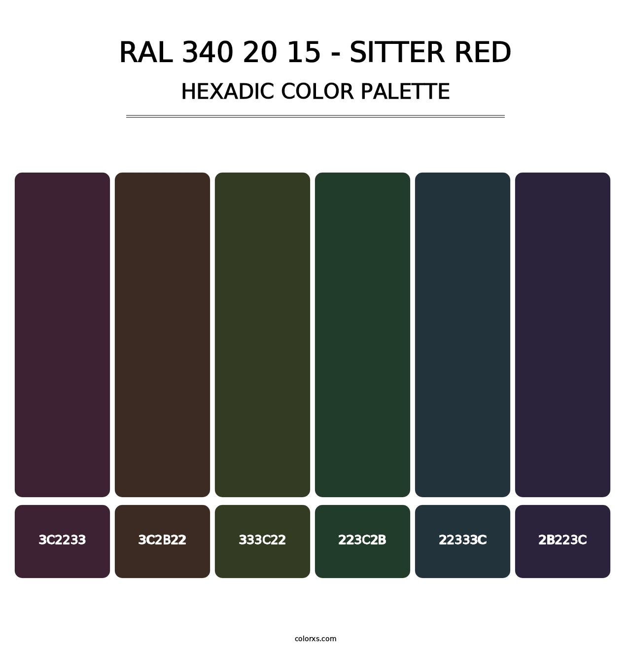 RAL 340 20 15 - Sitter Red - Hexadic Color Palette