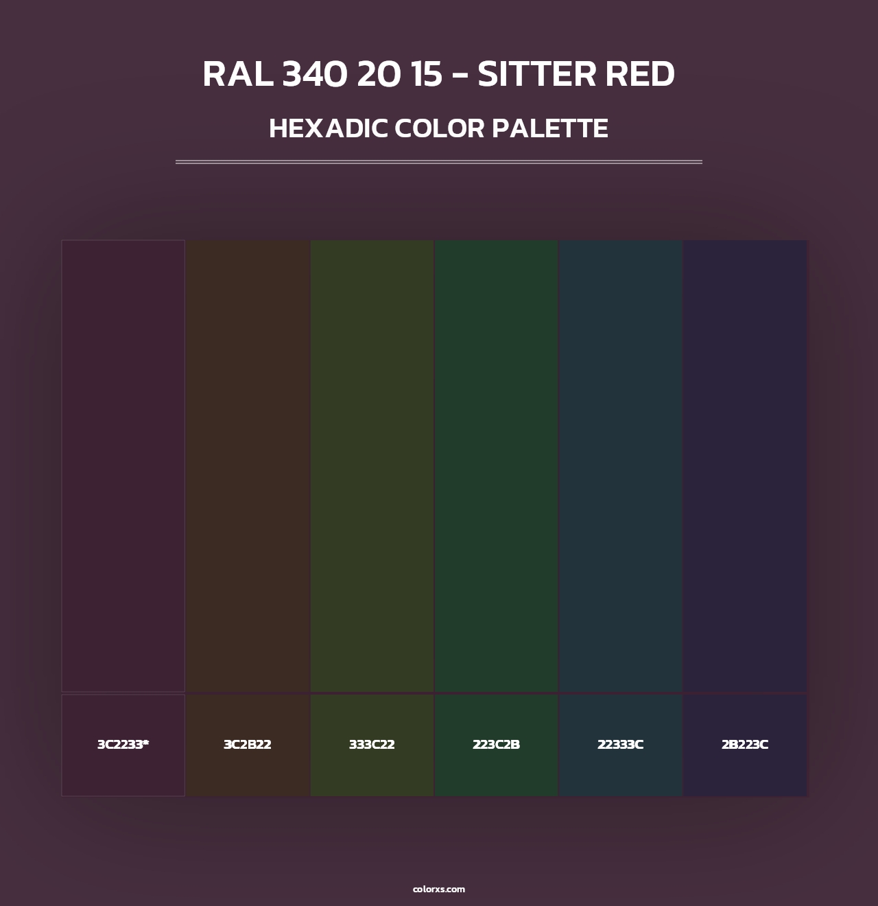 RAL 340 20 15 - Sitter Red - Hexadic Color Palette