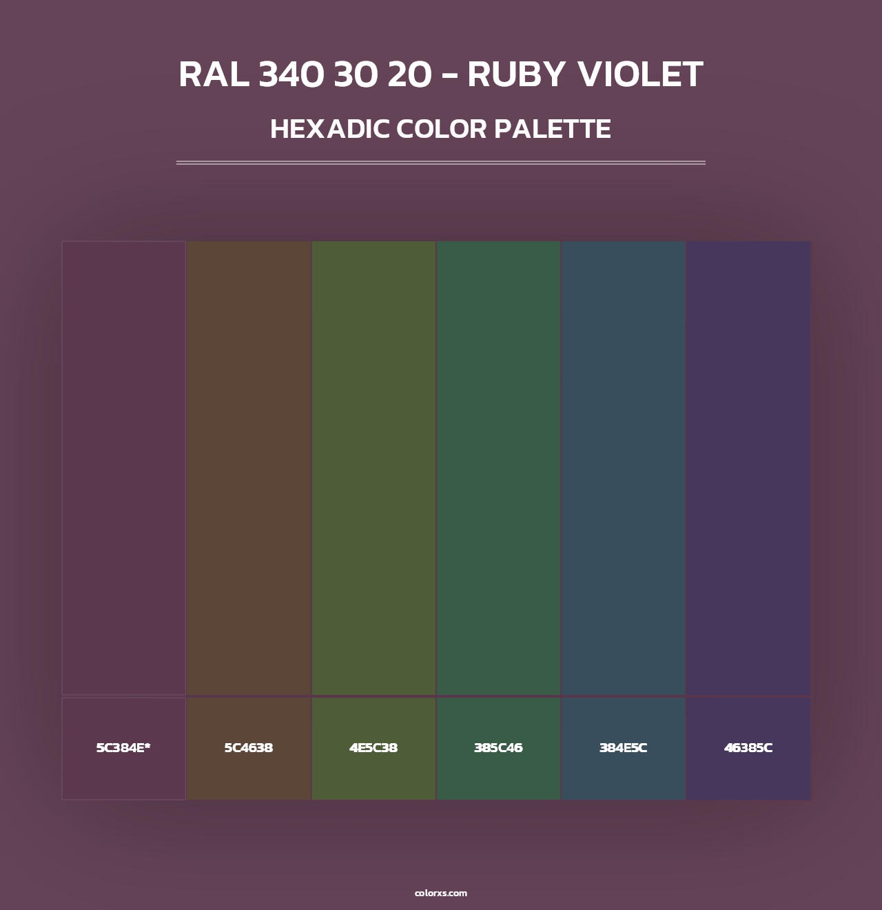 RAL 340 30 20 - Ruby Violet - Hexadic Color Palette