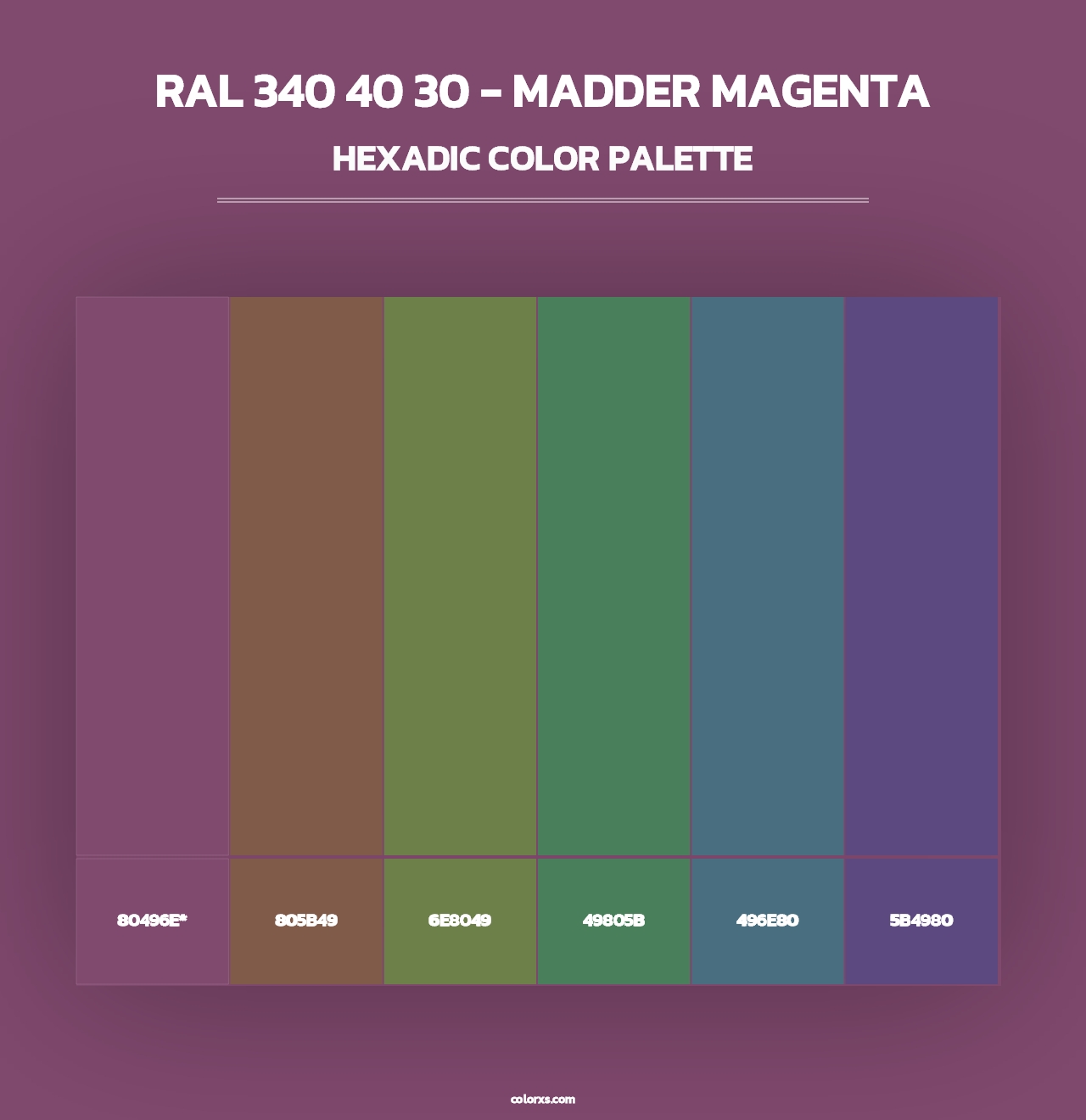 RAL 340 40 30 - Madder Magenta - Hexadic Color Palette