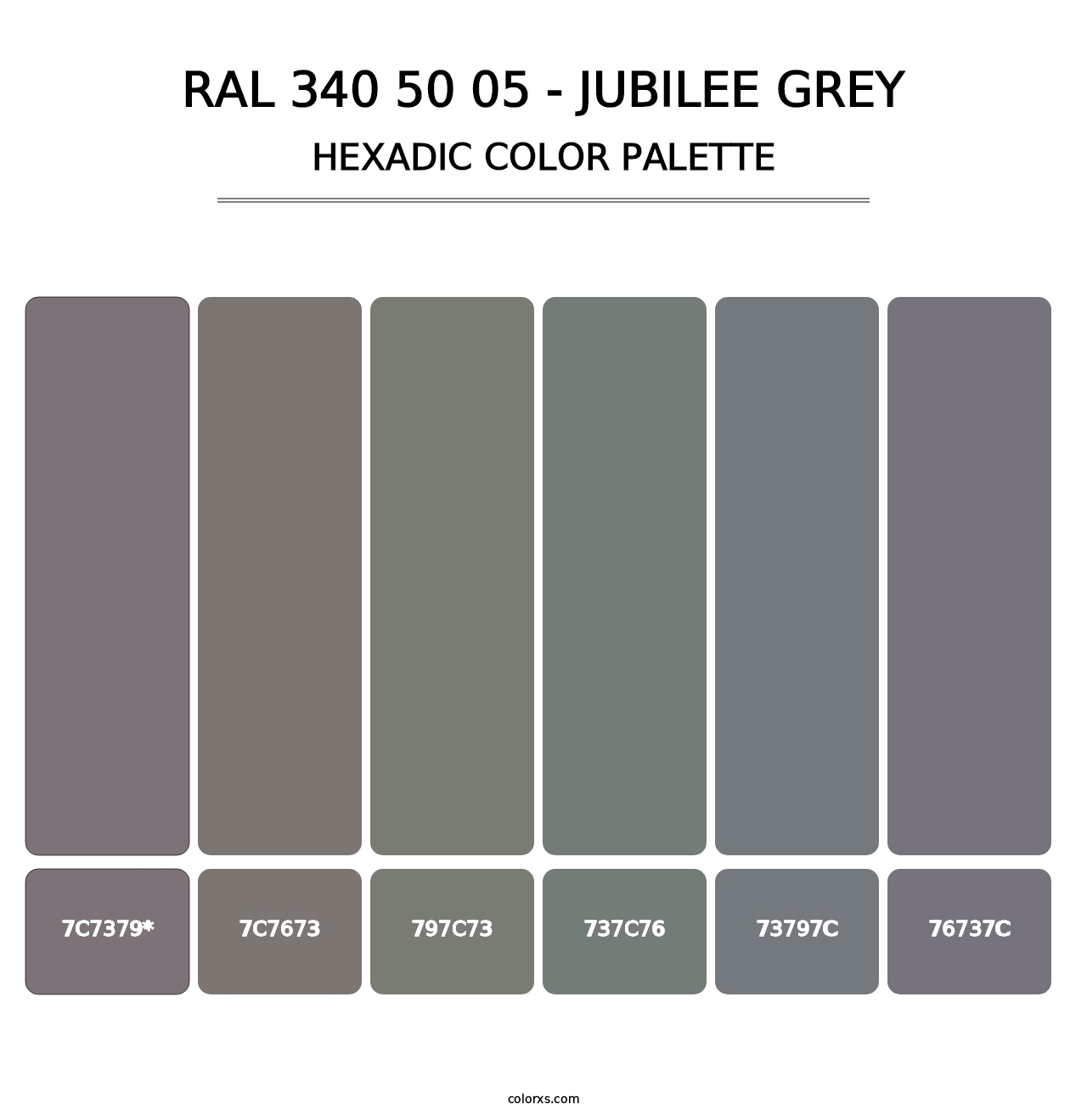 RAL 340 50 05 - Jubilee Grey - Hexadic Color Palette