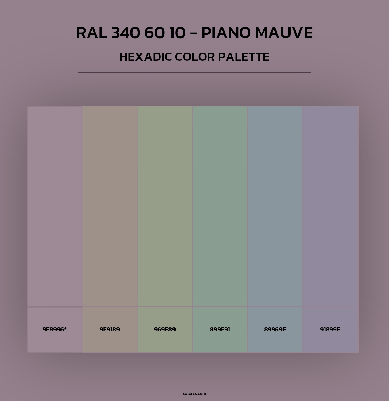 RAL 340 60 10 - Piano Mauve - Hexadic Color Palette