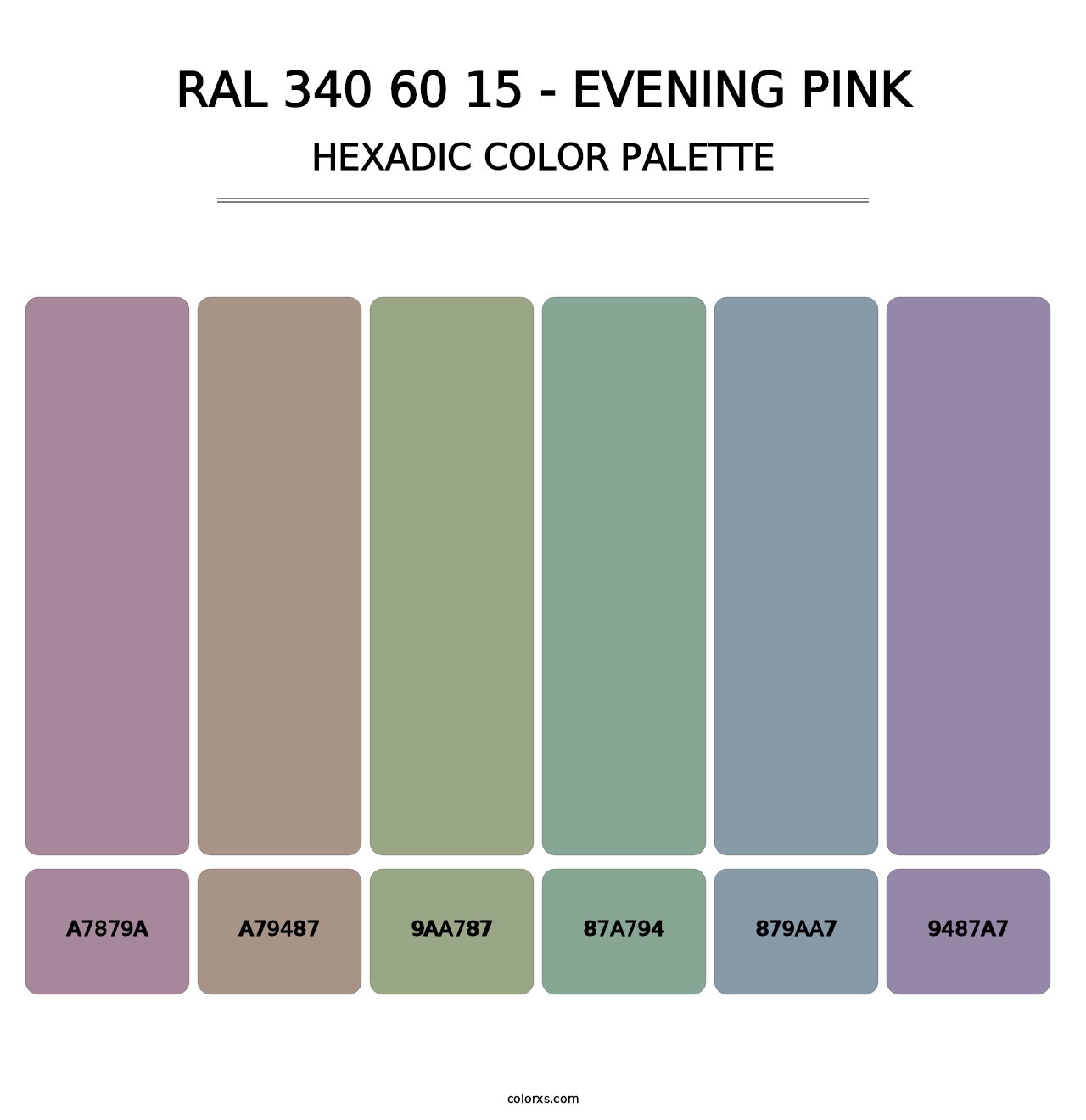 RAL 340 60 15 - Evening Pink - Hexadic Color Palette