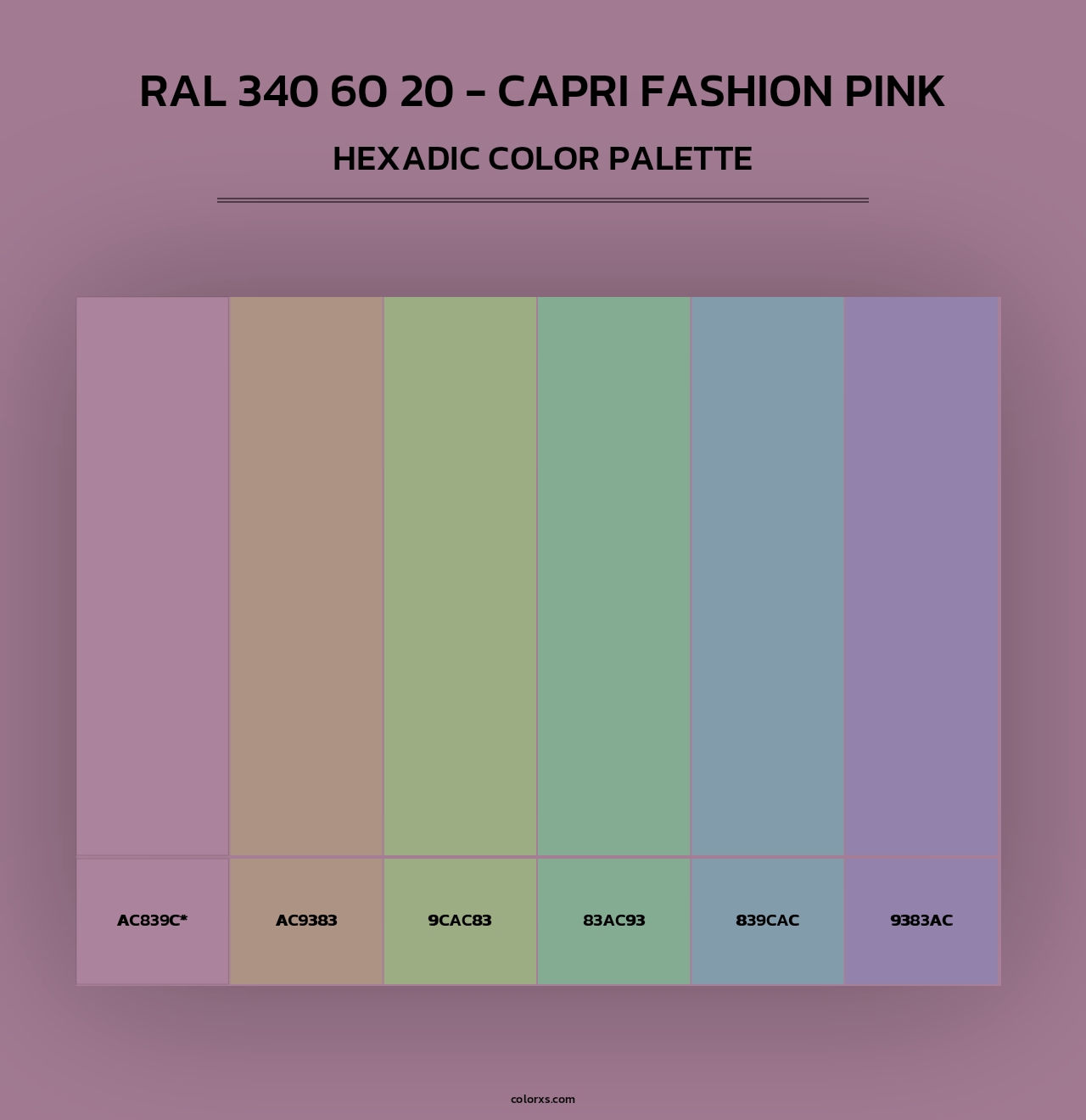 RAL 340 60 20 - Capri Fashion Pink - Hexadic Color Palette