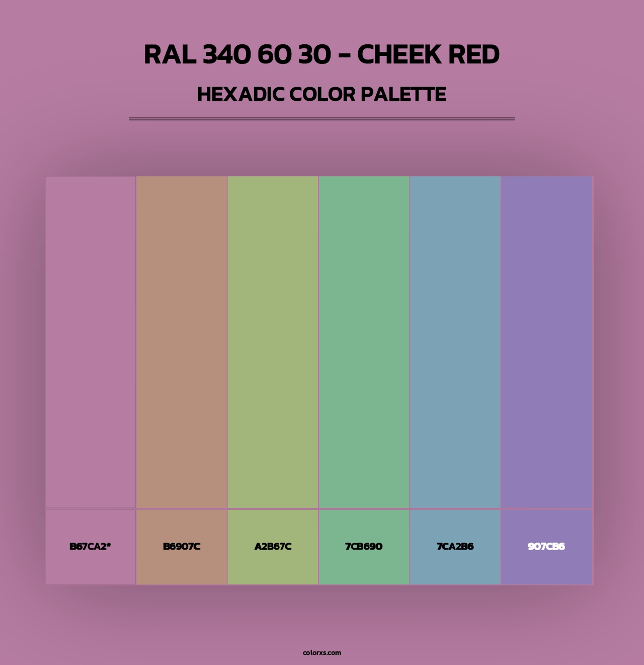 RAL 340 60 30 - Cheek Red - Hexadic Color Palette