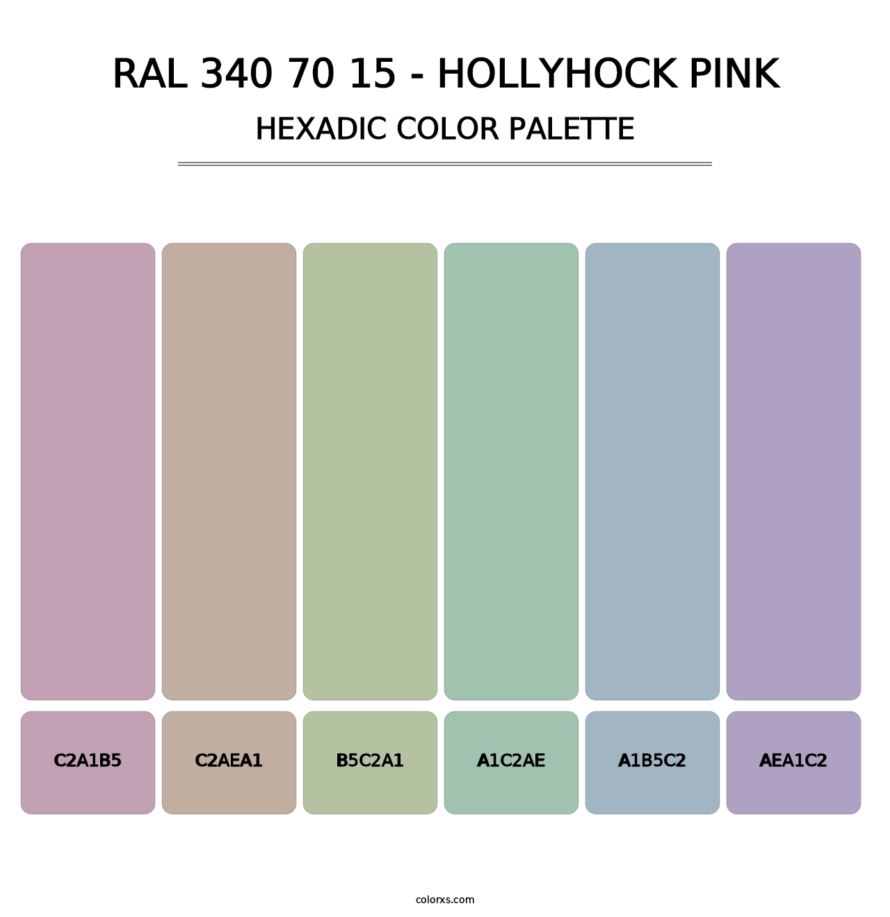 RAL 340 70 15 - Hollyhock Pink - Hexadic Color Palette