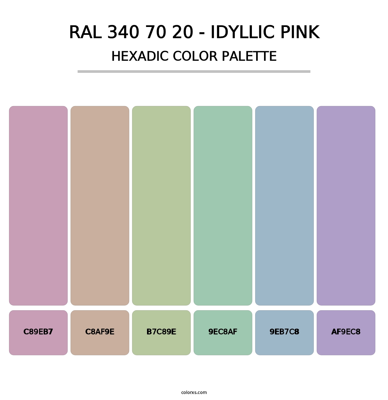 RAL 340 70 20 - Idyllic Pink - Hexadic Color Palette