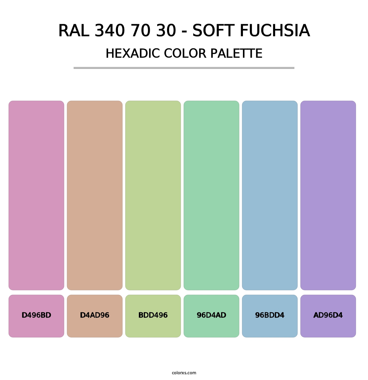 RAL 340 70 30 - Soft Fuchsia - Hexadic Color Palette