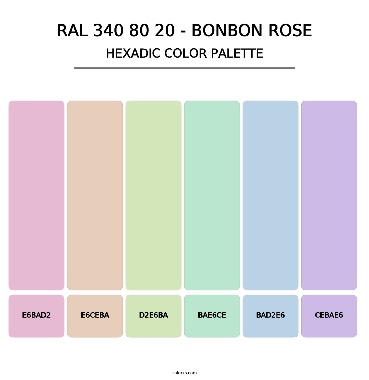 RAL 340 80 20 - Bonbon Rose - Hexadic Color Palette