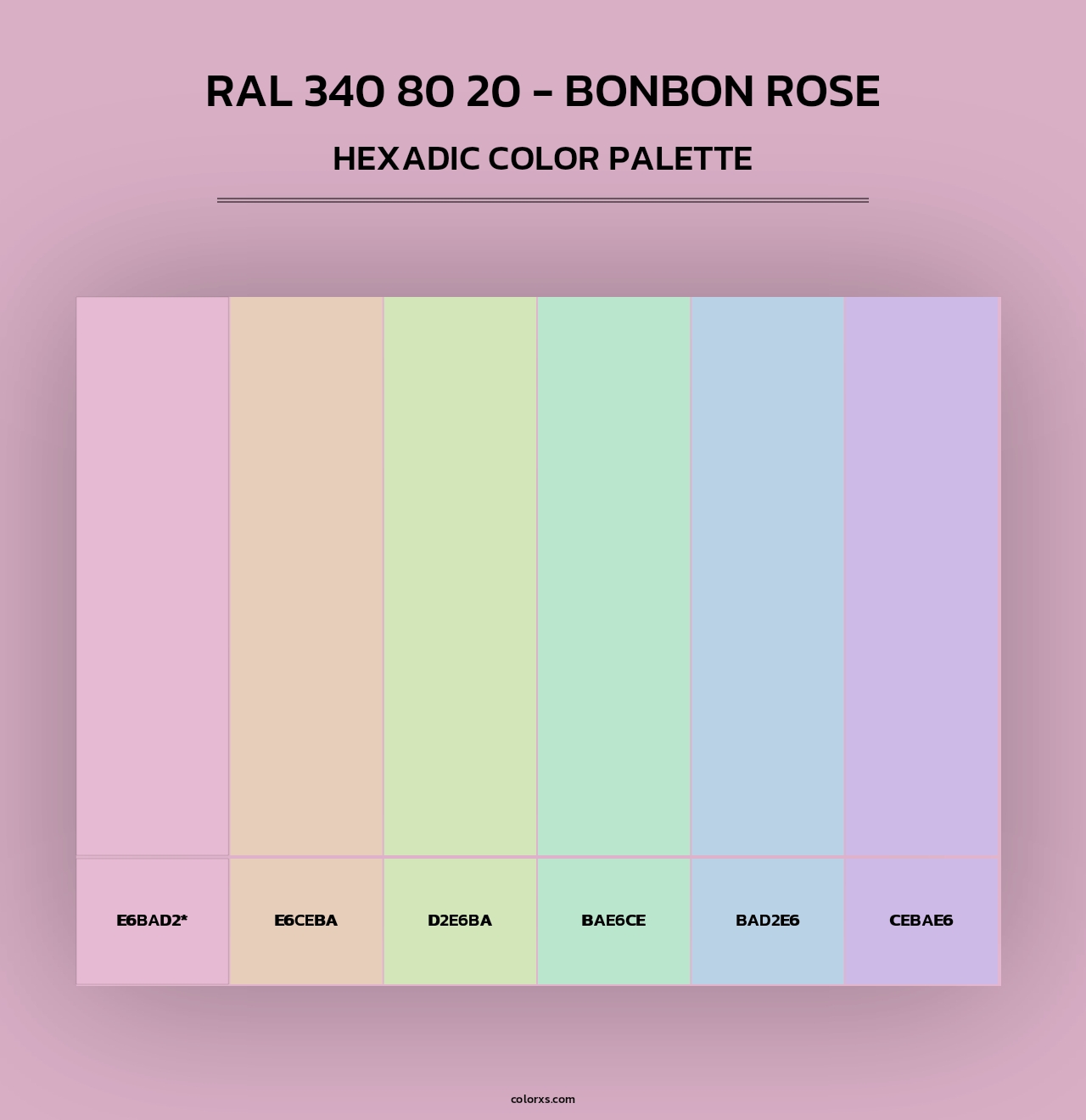 RAL 340 80 20 - Bonbon Rose - Hexadic Color Palette