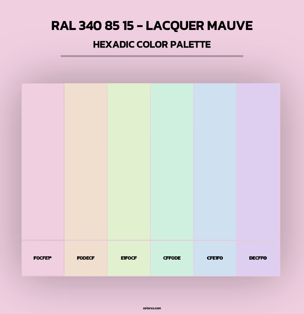 RAL 340 85 15 - Lacquer Mauve - Hexadic Color Palette