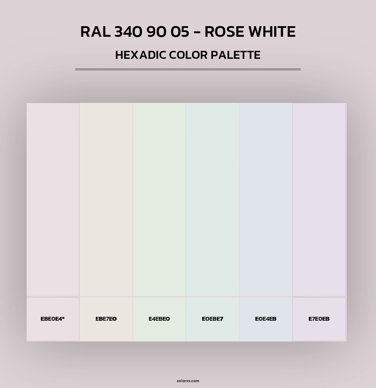 RAL 340 90 05 - Rose White - Hexadic Color Palette