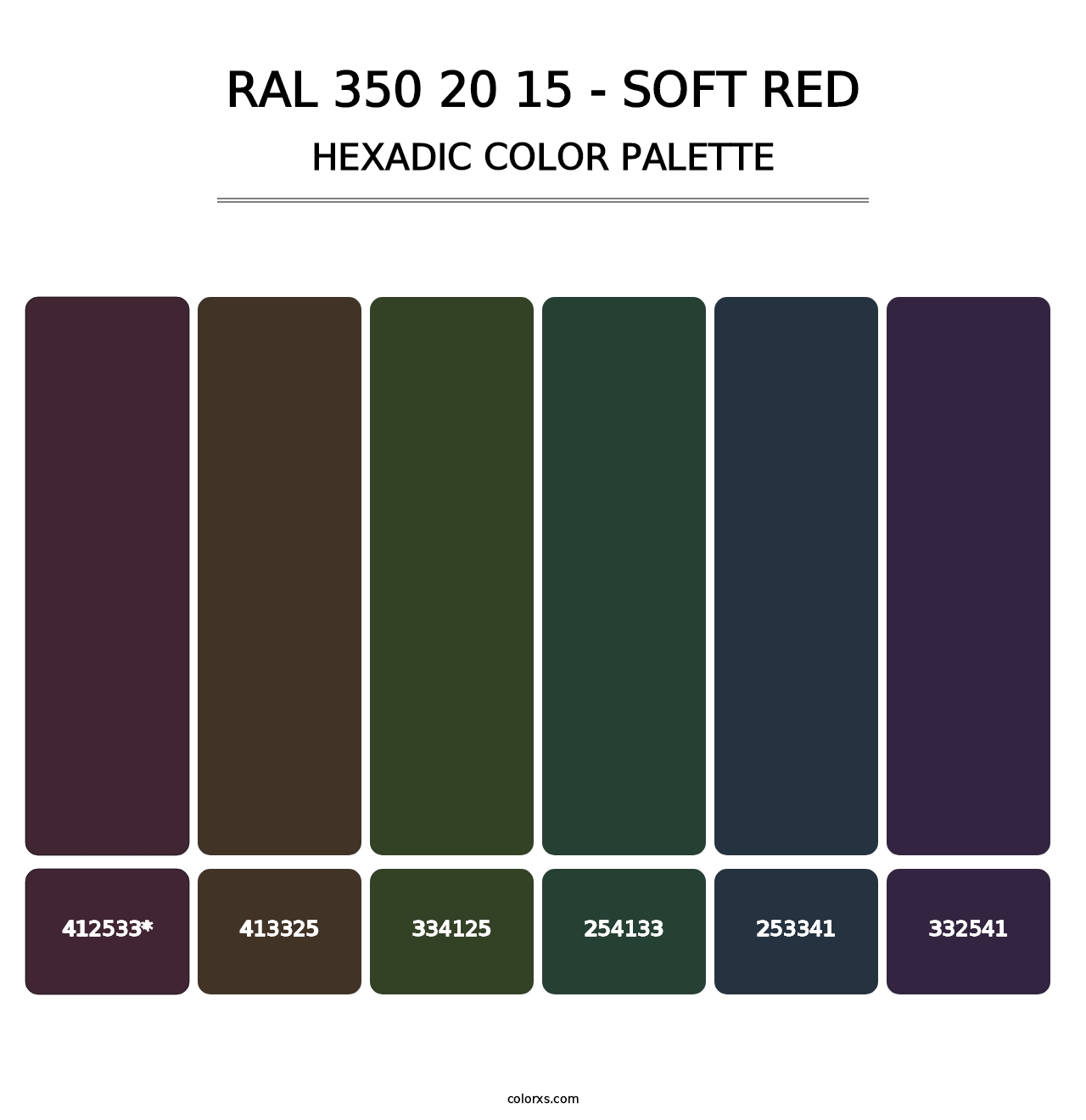 RAL 350 20 15 - Soft Red - Hexadic Color Palette