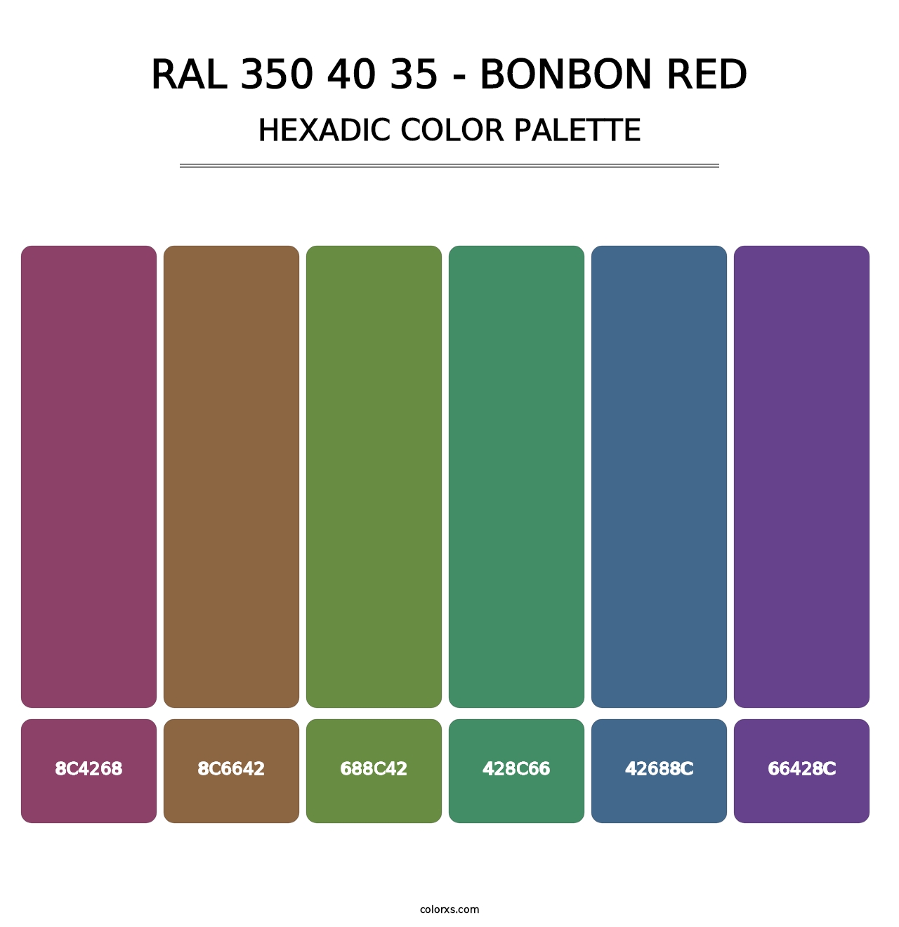 RAL 350 40 35 - Bonbon Red - Hexadic Color Palette