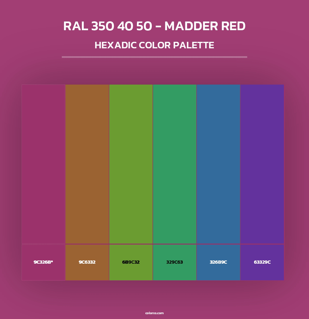 RAL 350 40 50 - Madder Red - Hexadic Color Palette