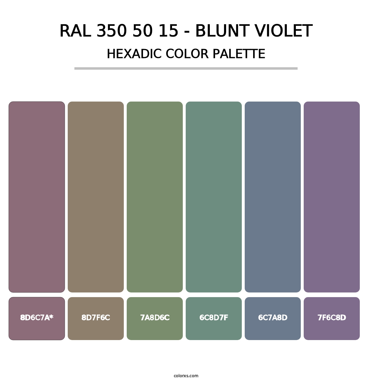 RAL 350 50 15 - Blunt Violet - Hexadic Color Palette