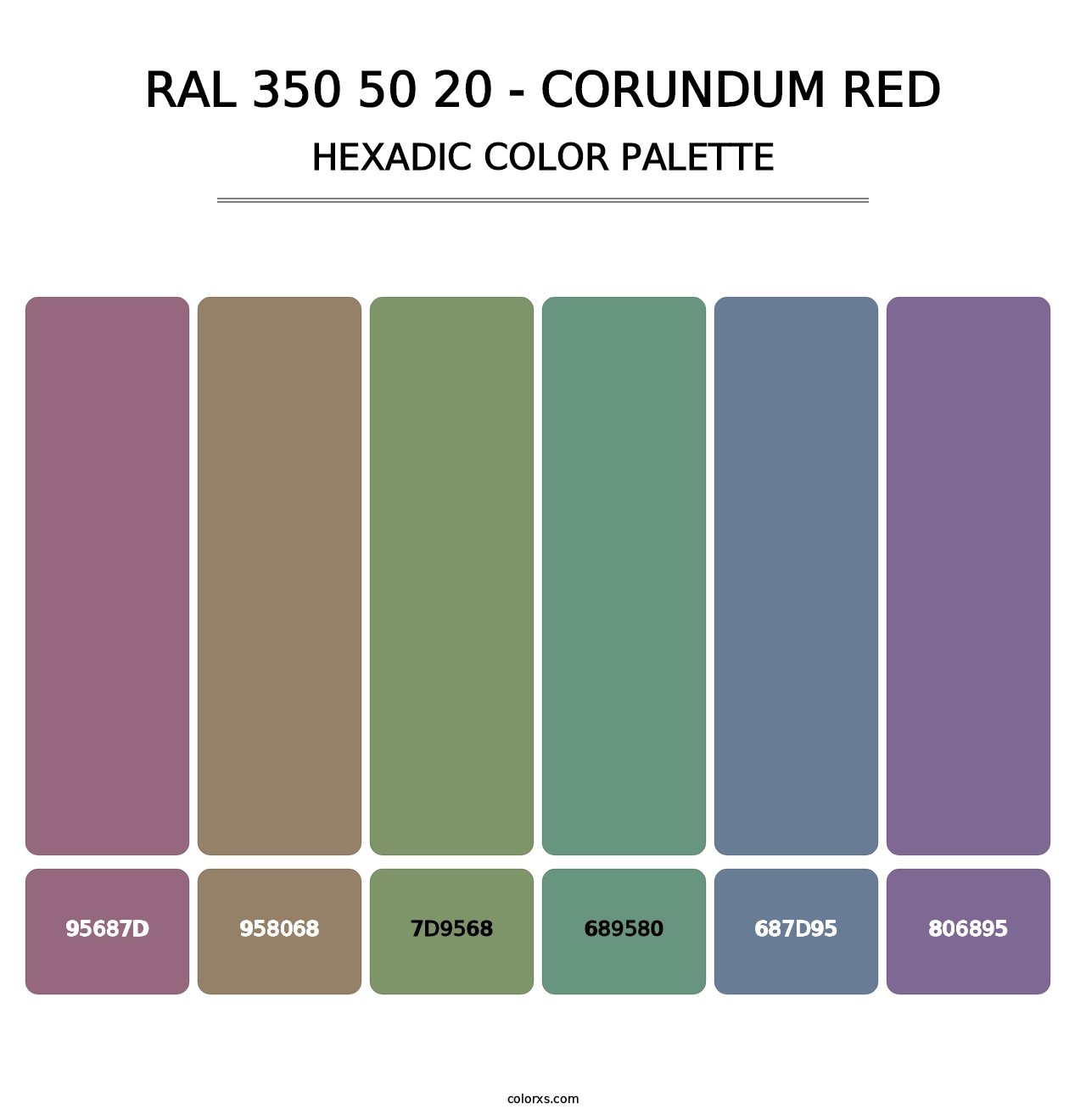 RAL 350 50 20 - Corundum Red - Hexadic Color Palette