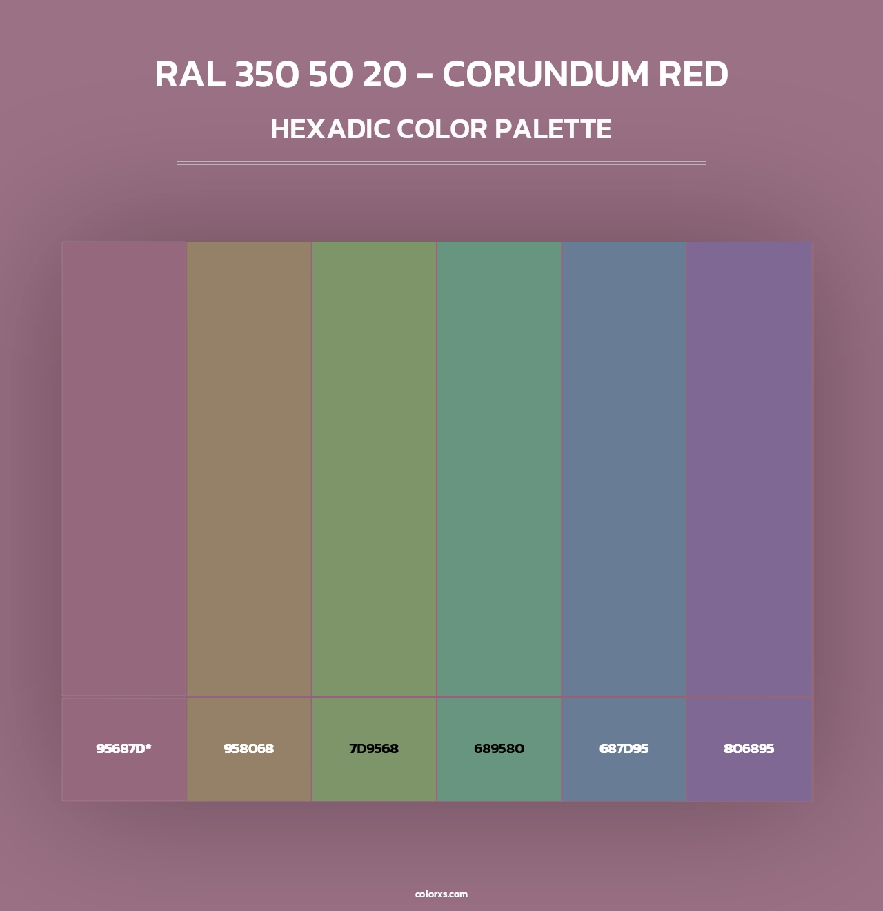 RAL 350 50 20 - Corundum Red - Hexadic Color Palette
