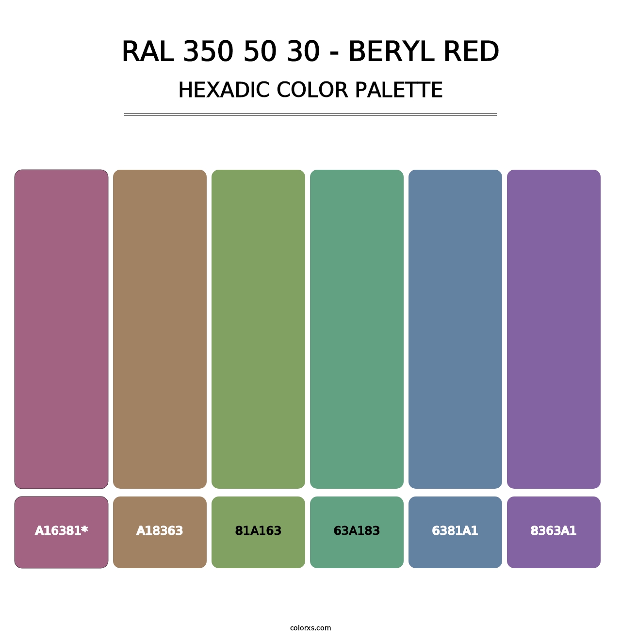 RAL 350 50 30 - Beryl Red - Hexadic Color Palette