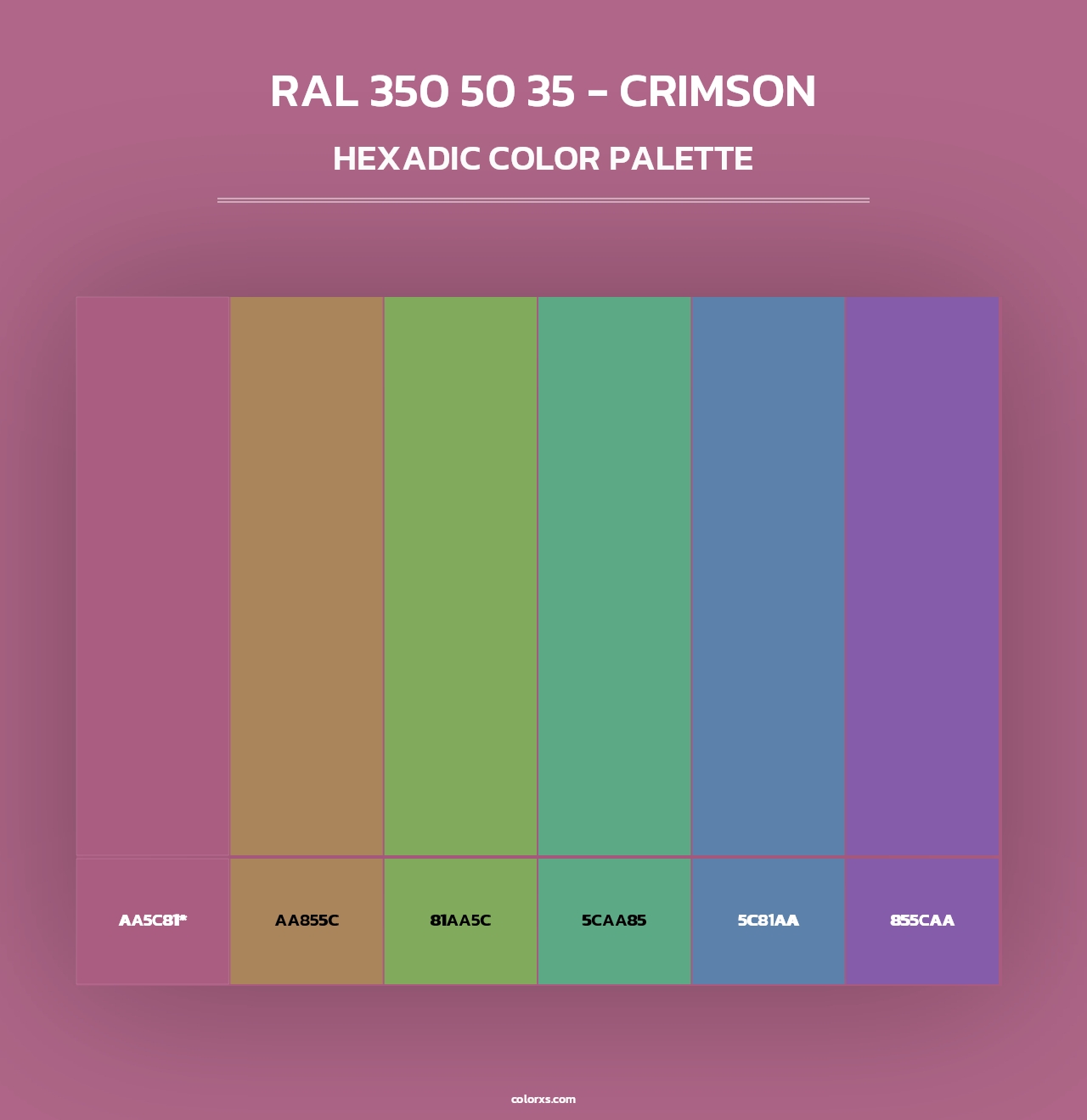 RAL 350 50 35 - Crimson - Hexadic Color Palette